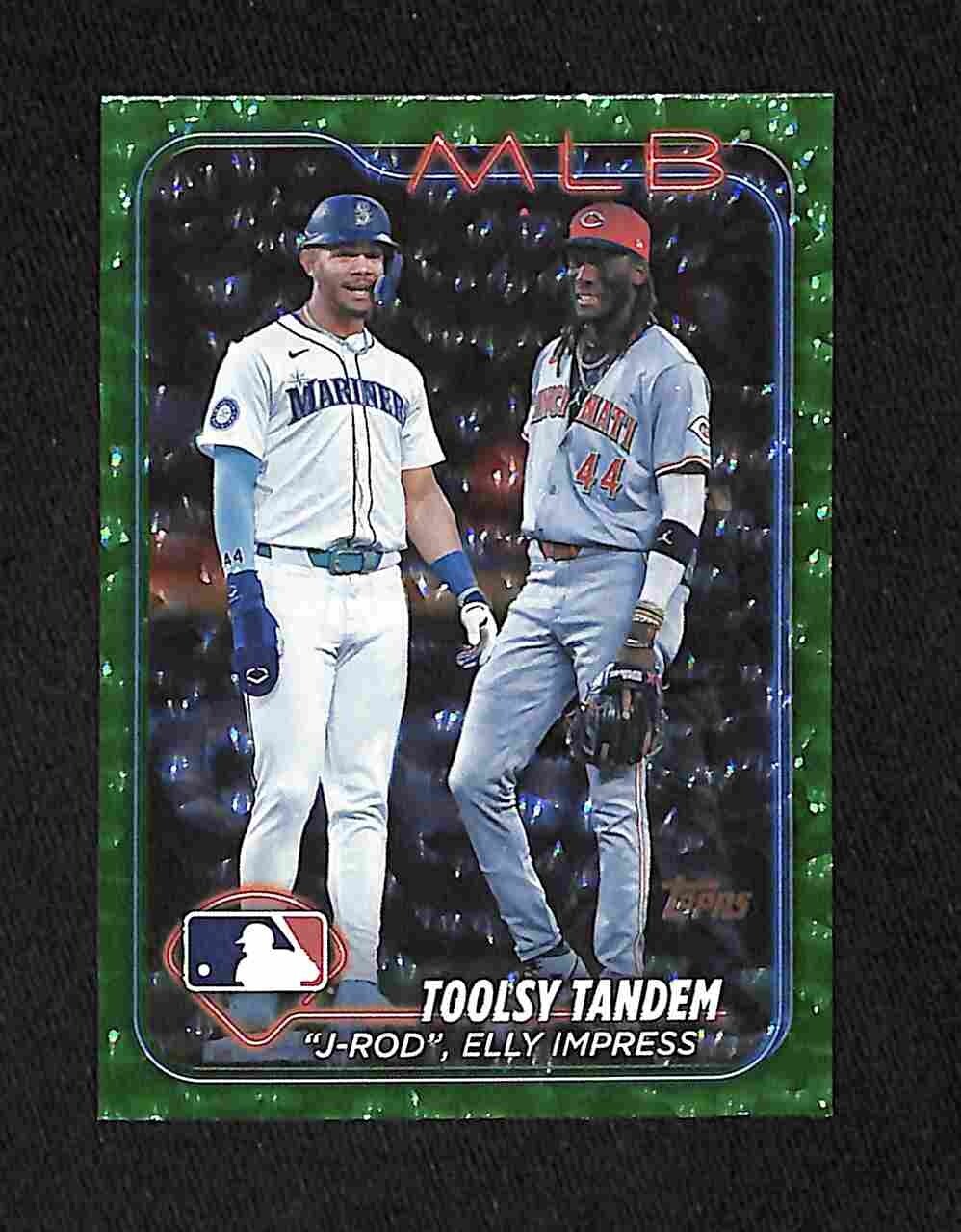 2024 Topps Update Series - Veteran Combos Julio Rodriguez, Elly De La Cruz #US238 Green Crackle Foilboard /499 (RC)