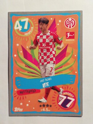 Topps 2023/2024 Match Attax Bundesliga 23/24 Samba Karte # 14 Jae-Sung Lee Mainz