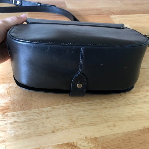 Vintage Bally Black Leather Smooth Saddle Crossbody Bag Purse - Picture 10 of 24