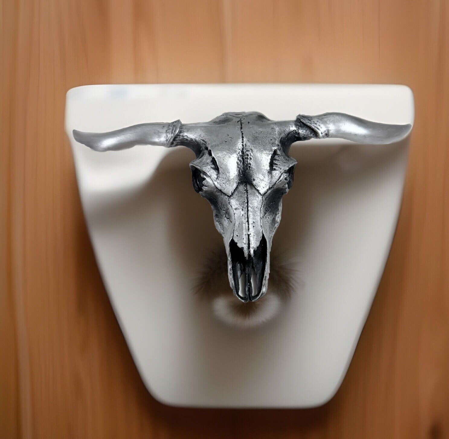 Vintage Belt Buckle Vinegarroon  Foundries Wide Longhorn Steer Skull Pewter 1977