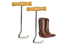 Wooden Handle Boot Pulls - Pair of Durable Boot Hooks for Effortless Boot Pul...