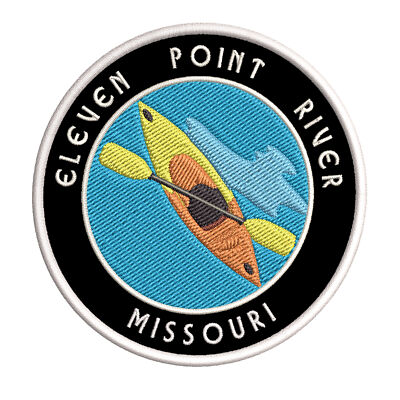 Eleven Point River Missouri Kayak Patch Embroidered Iron-On Applique Rafting