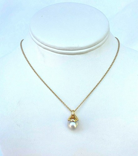 CO PERETTI 18K GOLD PEARL NECKLACE 32 