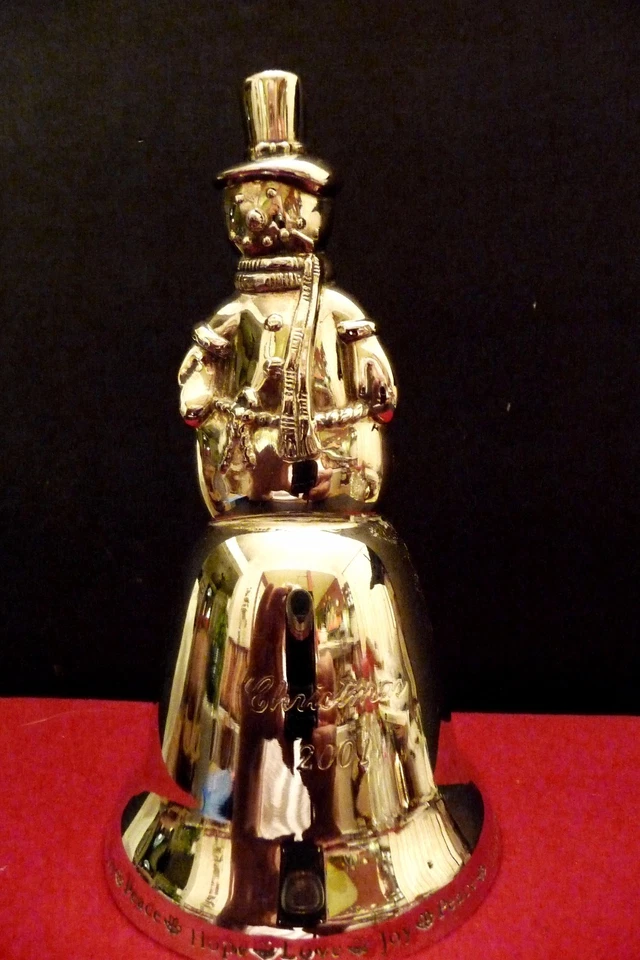 2001 Christmas Memories Snowman Bell, Silverplate - Image 3 of 4