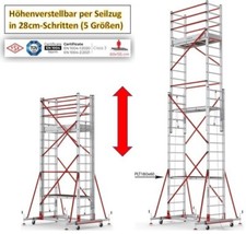 Angebot Premium Fahrgerüst Rollgerüst höhenverstellbar Alu TÜV-EN, AH3,2 - 7,9m