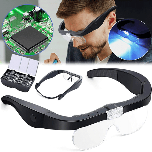 500% Magnifier Glasses With Led Light Magnifying Glasses Loupes Reading Sewing - Picture 2 of 10