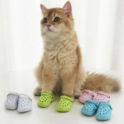 1Pair Pet Sandals Soft-soled Dog Rain Boots Dog Hole Shoe for Cats  Breathable UK UK