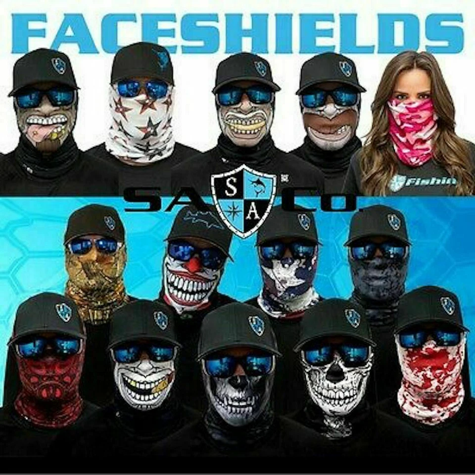 SA & CO. Salt Armour SA Company Face Shield Sun Mask Balaclava Neck Gaiter Bandana USA