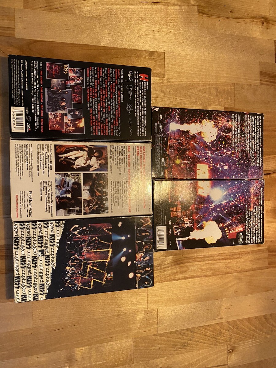 Lot of 5 Kiss VHS tapesExposed, X-Treme Close-Up, The Second
