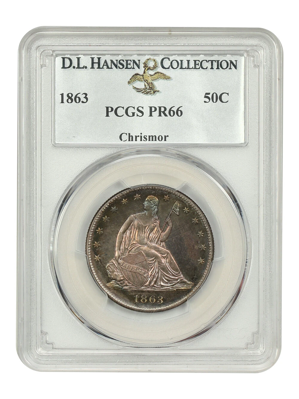 1863 50C PCGS PR66 ex: D.L. Hansen/Chrismo r