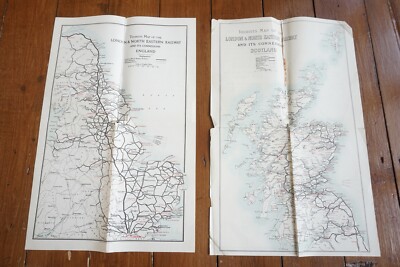 c1930 LNER Touristenkarte von England & Schottland Eisenbahnkarte x2