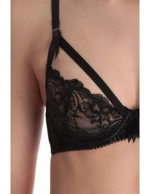 Dita Von Teese BLACK Madame X Demi Underwire Cage Bra, US 36A, UK 36A