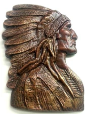 Large 16" American Indian Native Style Chief Headdress Wall Plaque Sculpture New