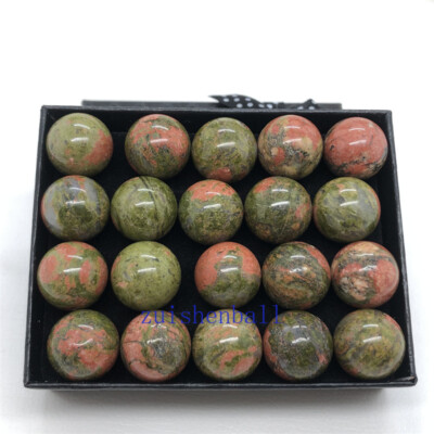 20x Natural Unakite Quartz Ball Quartz Crystal Sphere Healing Reiki Gem 15mm