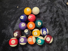 Complete Set of Vintage Billiard Balls With Cueball