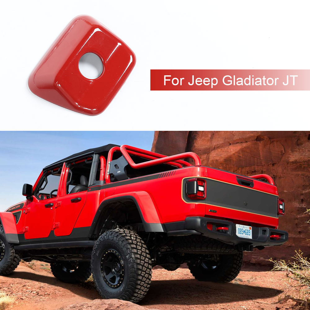 Red Rear Tailgate Camera Head Cover Trim For Jeep Gladiator JT 2018+ Accessories