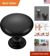 Premium Round Drawer Knobs - Matte Black Finish, Durable Design, Pack of 25