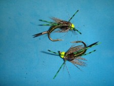 FLY FISHING FLIES - Chartreuse HOT-HEAD JUMBO JOHN STONE NYMPH size #6 (6 pcs.)