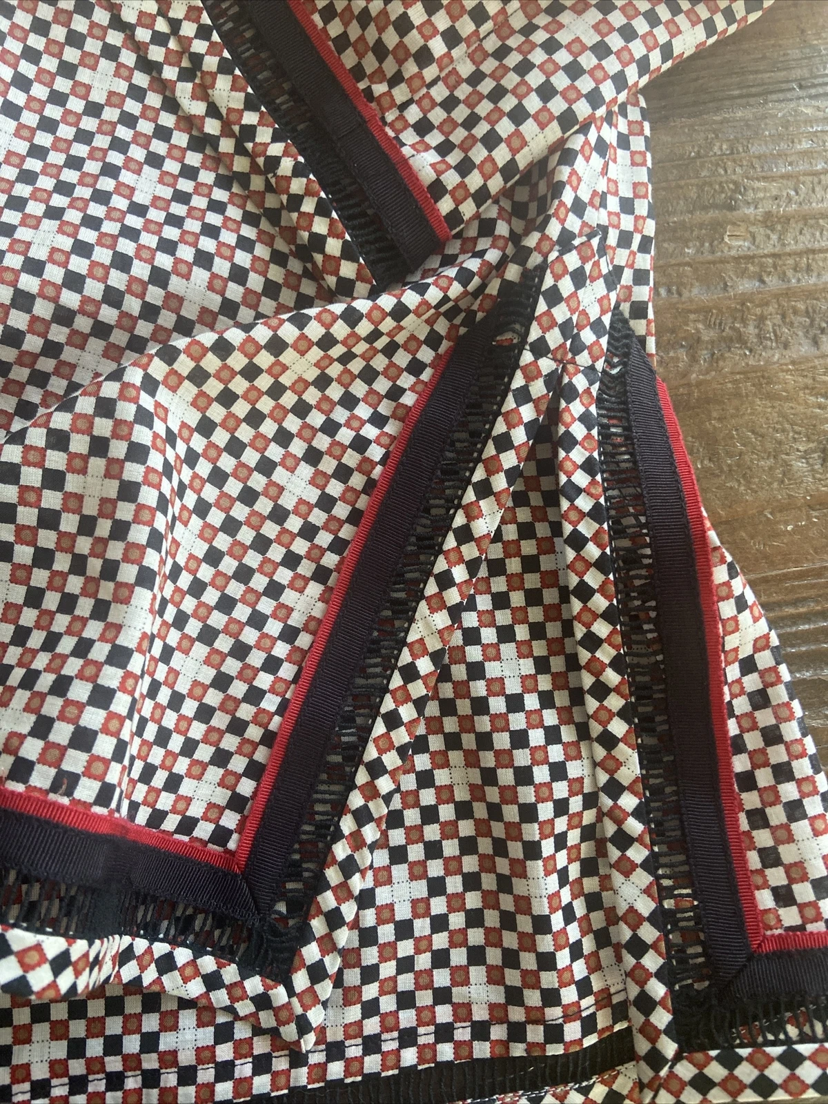 Tory Burch $295 Tory tunica manica lunga top 6 sei quadrati a pois sabbia deserto nuova con etichette