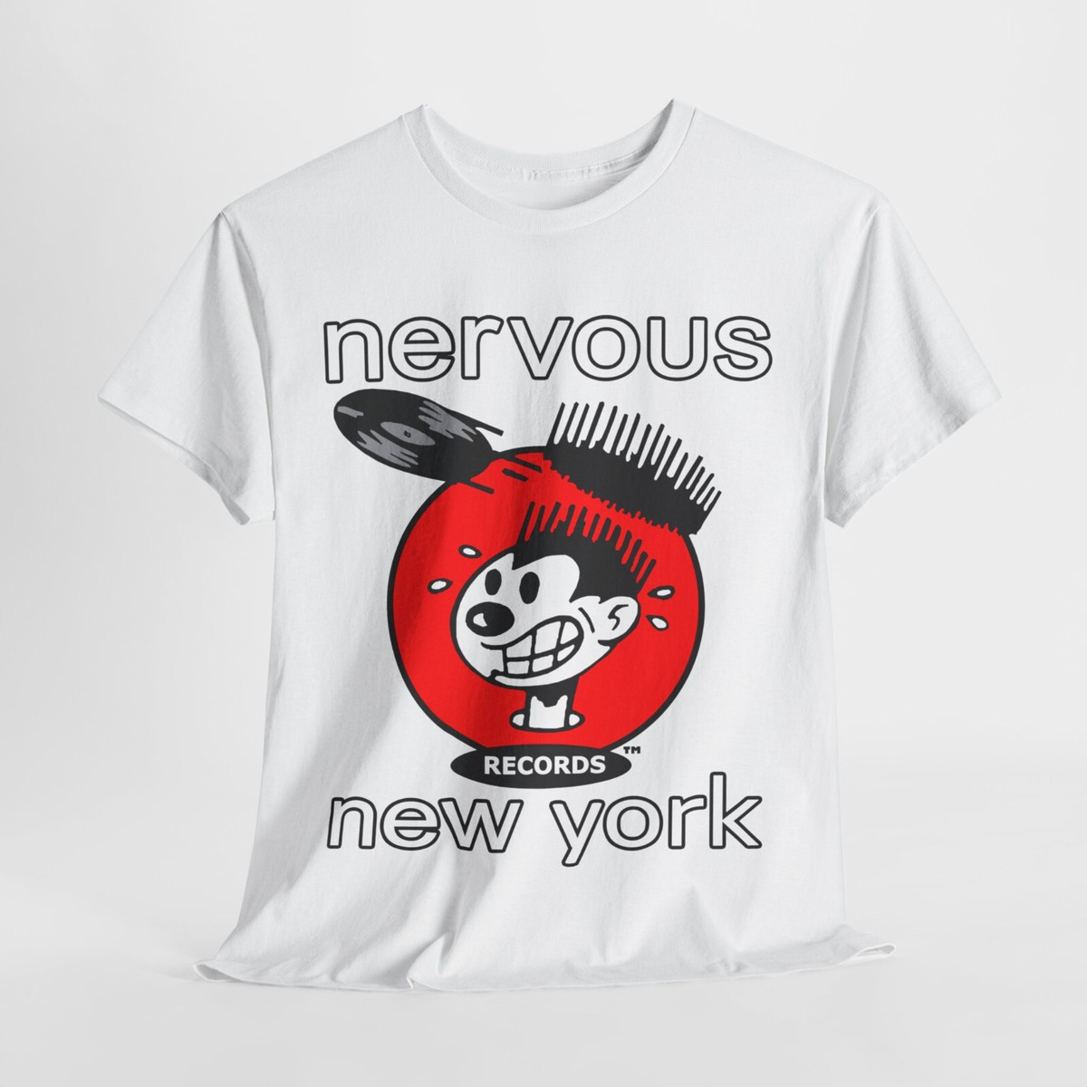 Nervous Records New York white t-shirt size 3XL | eBay