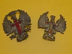 2 Antique Spanish Franco Cap Helmet Insignia Civil War Military Tanker Post WW2