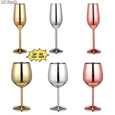 Stainless Steel Champagne Cup Wine Glasses Cocktail Metal Goblet Cup Bar Tools
