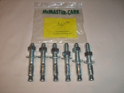 6 SETS - McMaster-Carr POWERS  1/2 X 3-3/4  Sleeve Expansion Anchor Washer Nut