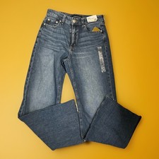 Aeropostale Jeans Womens Hi Rise Wide Leg Sz 4 Regular Dark Wash Med Weight 65