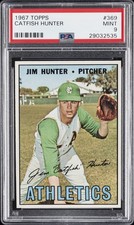 1967 TOPPS #369 JIM HUNTER PSA 9