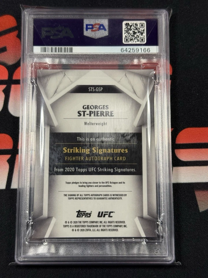 2020 Topps Striking Signatures Georges St-Pierre Purple Auto /99 #STS-GSP Psa 9 - Image 2 of 2