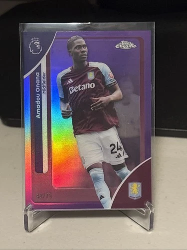 2025-26 Topps Chrome Premier League - Amadou Onana #24 Purple Refractor /75
