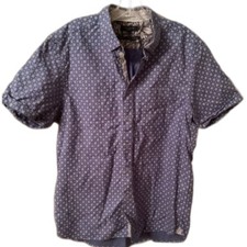 TED. BAKER MENS sz 5 US XL CORNFLOWER BLUE POLARBE COTTON SHORT SLEEVE SHIRT