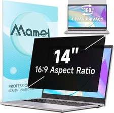 360  Privacy Screen for Laptop 14 Inch 16:9, Anti Glare Blue Light Filter