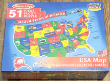 Melissa and Doug 51 Pc United States Map Floor Puzzle New 3 Feet by 2 Feet
