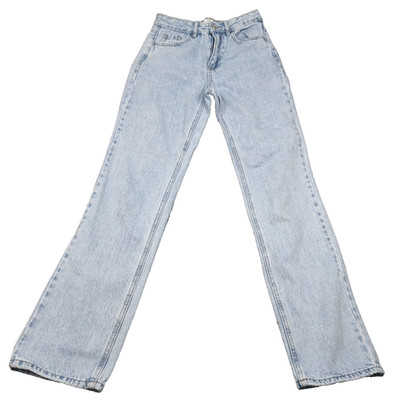 Stradivarius Straight Leg Jeans Größe 6 Hellblau High Waist Neu Aber Spuren