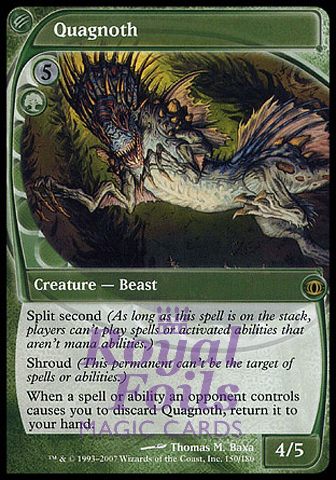 Quagnoth 1x FOIL FUT MTG Future Sight Rare MINT green