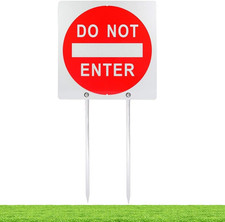 Do Not Enter Sign with Metal Stakes, Reflective Aluminum Sign for Outdoor Use, 1