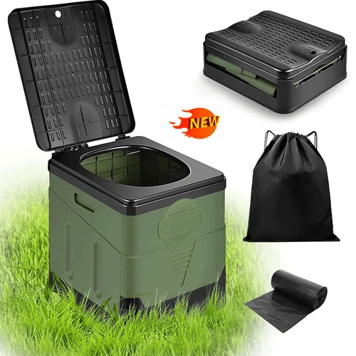 Lidsters Compact PORTABLE LOO TOILET Foldable With Bags Carp Fishing Overnight