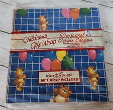 Vintage Children's Gift Wrap Walt Disney DC Comics 12 Sheets 6 Designs 50sq Ft