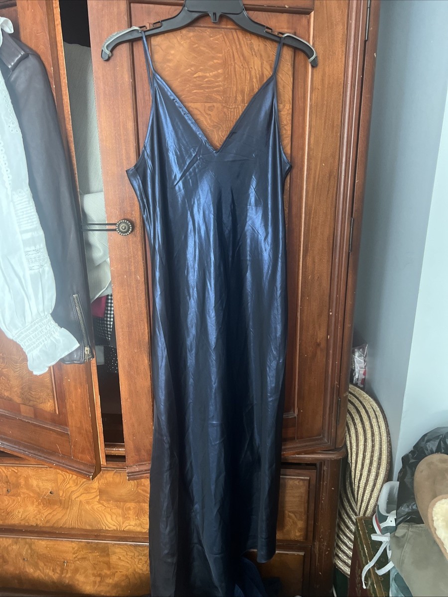 AllSaints Amos Asymmetric Satin Slipdress and Sparkle Dress Sz M AllSaints Amos Asymmetric Satin Slipdress and Sparkle Dress Sz M