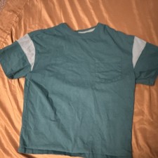 Wonder Nation Boys Short Sleeve Crew Neck T-Shirt Teal Gray XL 14-16 Pocket