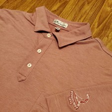 Peter Millar Golf Polo Shirt Men XL Pink Pinehurst 1895 Performance