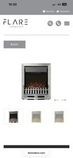 Bayden 16" Inset Electric Fire | Coal Bed | Flame Effect | Brass/Chrome Trim