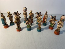 Native American Indian Figurines Lot Of 12 Ceramic 5 1/2 To 6 1/2 Inches