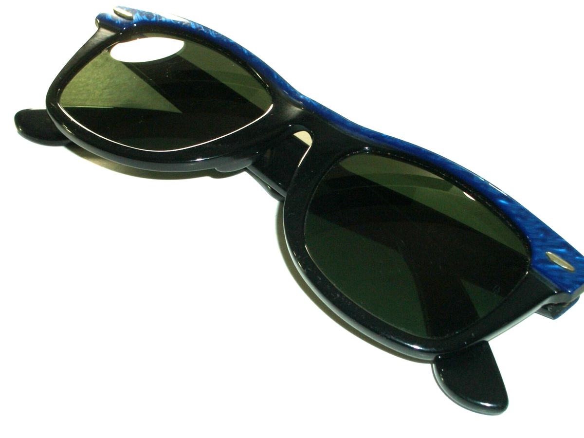 VINTAGE B&L RAY-BAN L1723 ELECTRIC BLUE SWIRL STREET NEAT WAYFARER