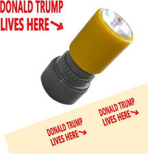 Donald Trump Lives Here Stamp, Self Inking for 2024 Merchandise, Rubber Red Ink