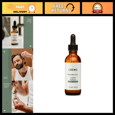 Cremo Beard Oil, Revitalizing Cedar Forest, 1 fl oz - Restore Natural Moisture a
