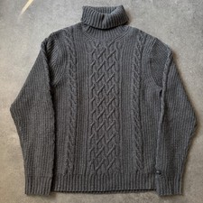 Camp David Herren Zopf Strick  Pullover 80% Wolle 20% Kaschmir Gr. M Grau