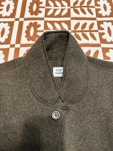 Flint and Tinder men's Boiled Wool Chore Blazer Jacket, Color Brown, Size Large image 3