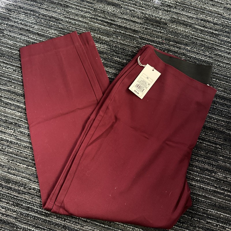 A New Day  Skinny Ankle Pants Women’s Size 14 Burgundy Stretch Slim Fit NEW
